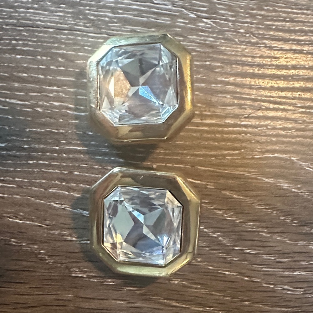 Gold and Clear Geometric Earrings